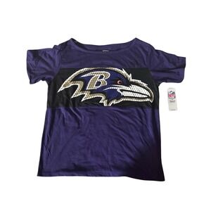 Baltimore‎ Ravens NFL Team Apparel Top Purple Shirt Womens L NWOT